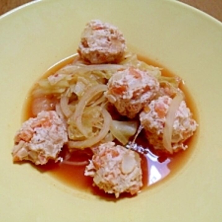 肉団子とキャベツのキムチスープ
